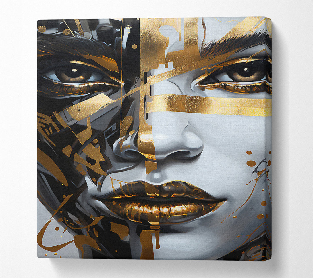  A Canvas Print of Metallic Gace Of Gold Canvas Art