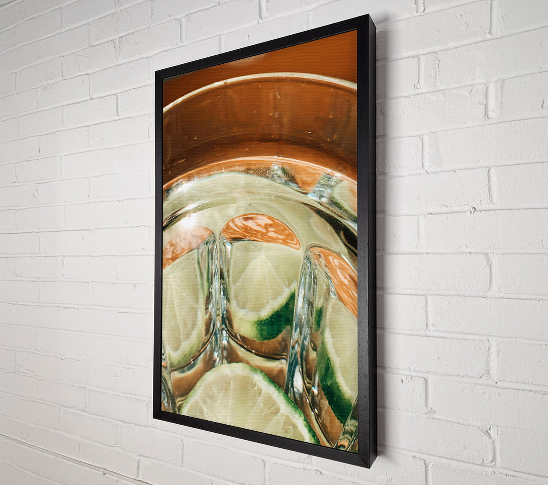  A Canvas Print of Golden Lime Reflections Canvas Wall Art