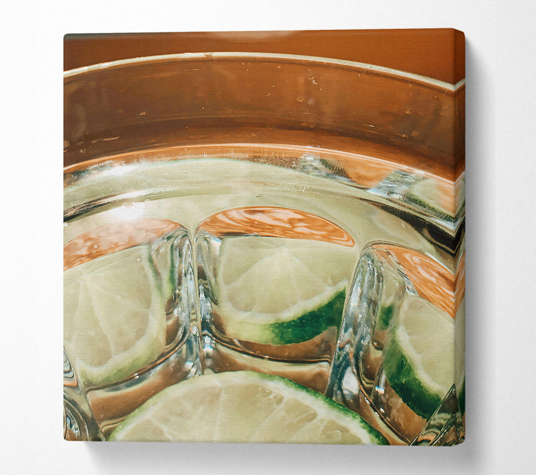  A Canvas Print of Golden Lime Reflections Canvas Wall Art