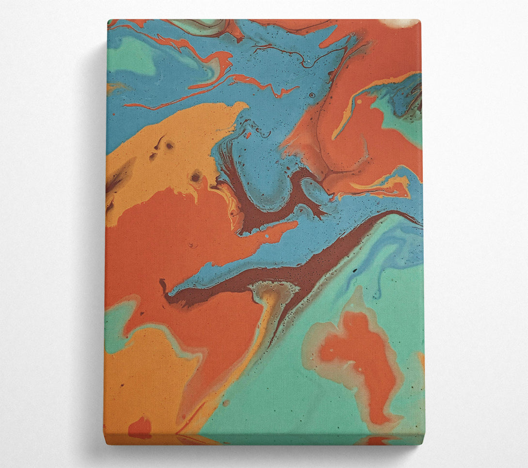  A Canvas Print of Teal Abstract Swirls Canvas Wall Art