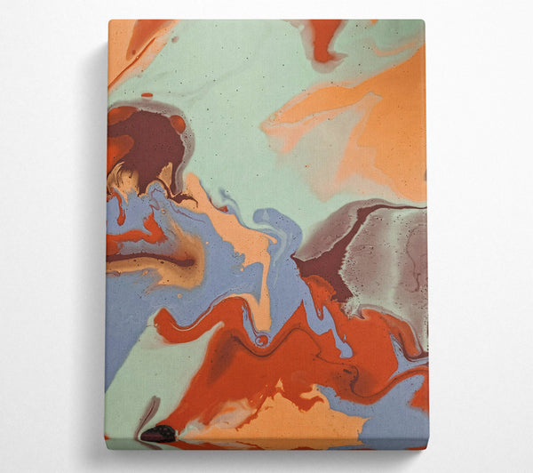  A Canvas Print of Orange Abstract Swirls Canvas Print