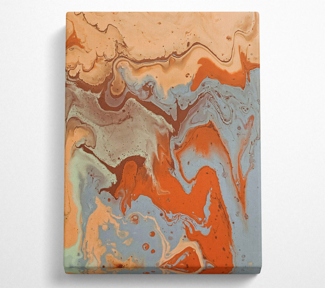  A Canvas Print of Orange Abstract Flow Canvas Art