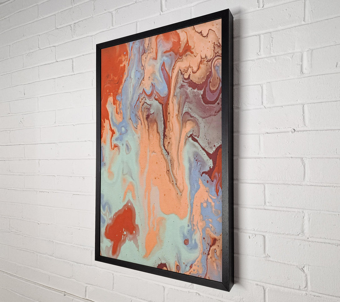  A Canvas Print of Mint And Peach Swirls Canvas Art