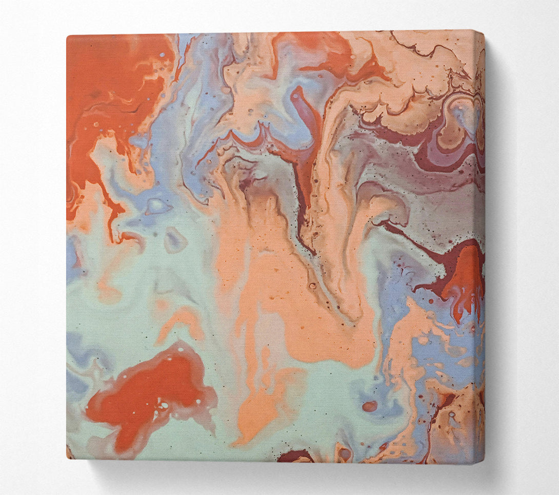  A Canvas Print of Mint And Peach Swirls Canvas Art