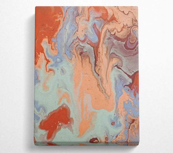  A Canvas Print of Mint And Peach Swirls Canvas Art