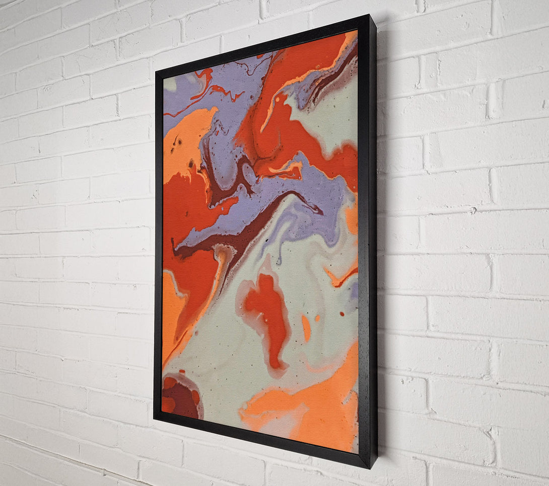  A Canvas Print of Orange And Grey Swirls Canvas Wall Art
