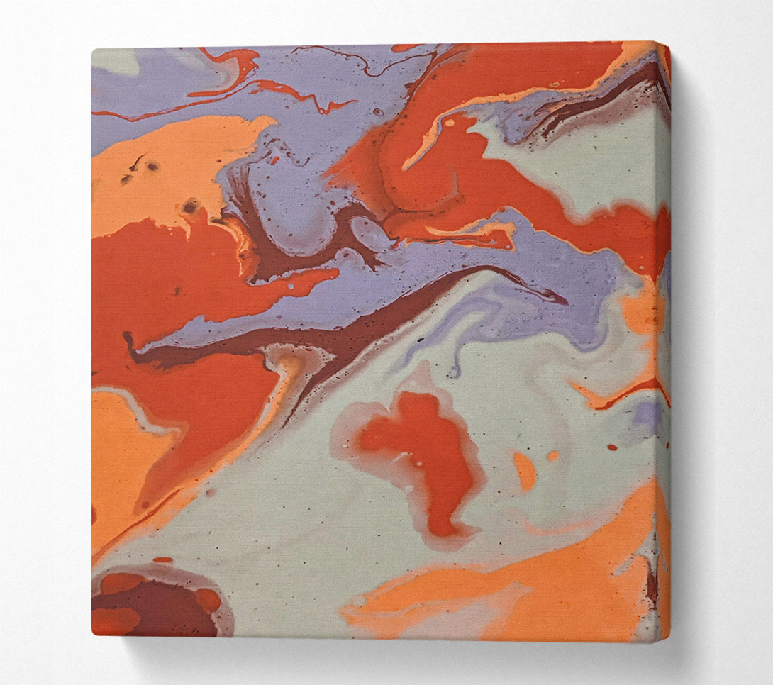 A Canvas Print of Orange And Grey Swirls Canvas Wall Art