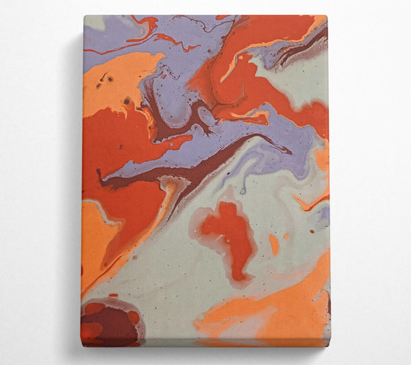  A Canvas Print of Orange And Grey Swirls Canvas Wall Art