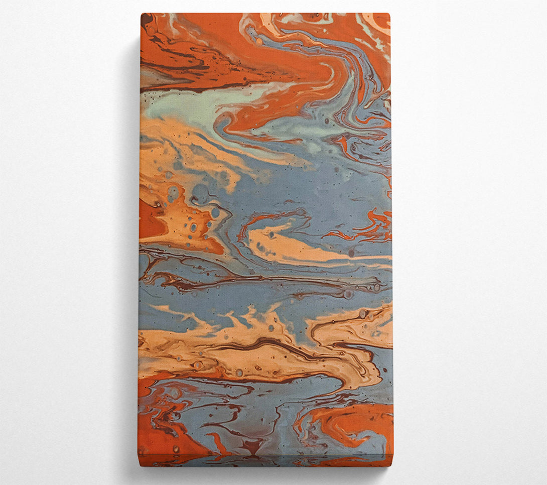  A Canvas Print of Azure Orange Swirls Canvas Wall Art
