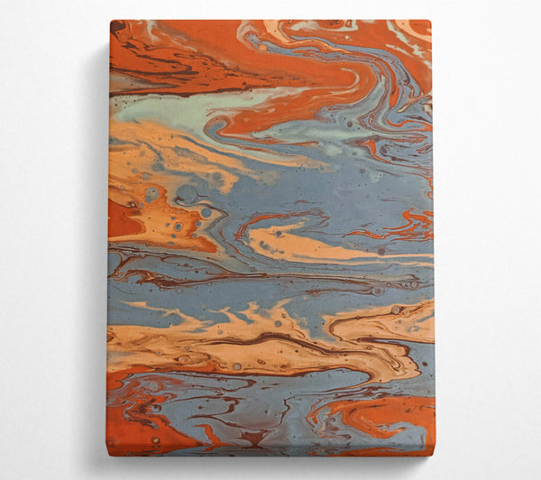  A Canvas Print of Azure Orange Swirls Canvas Wall Art