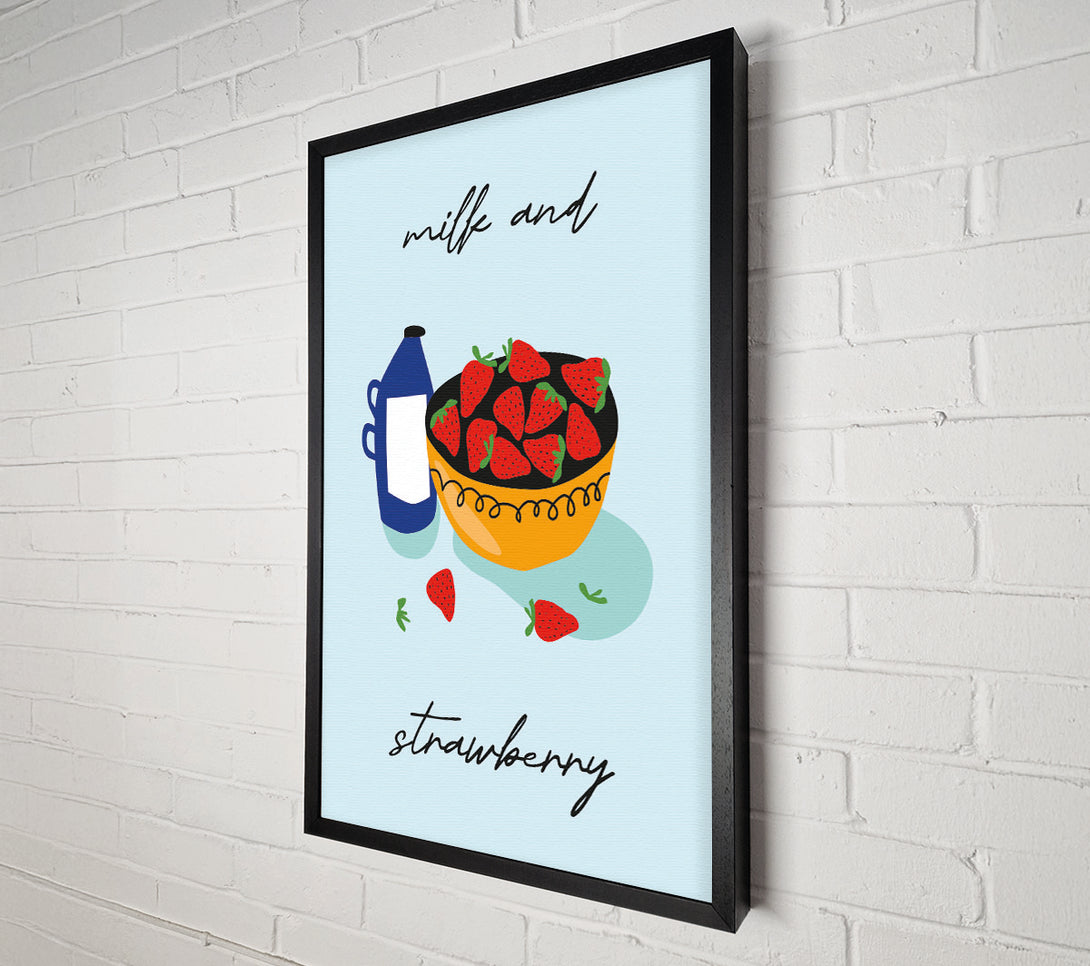  A Canvas Print of Milk And Strawberry Canvas Print