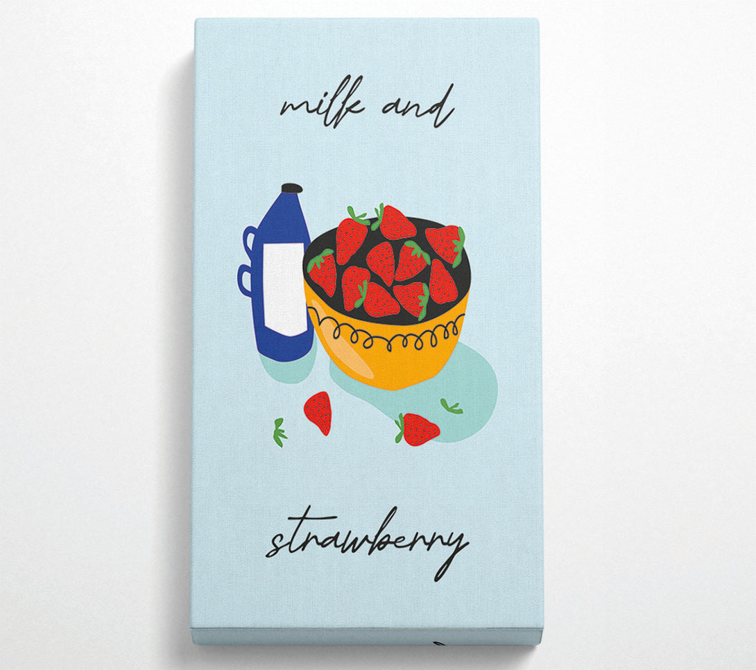  A Canvas Print of Milk And Strawberry Canvas Print