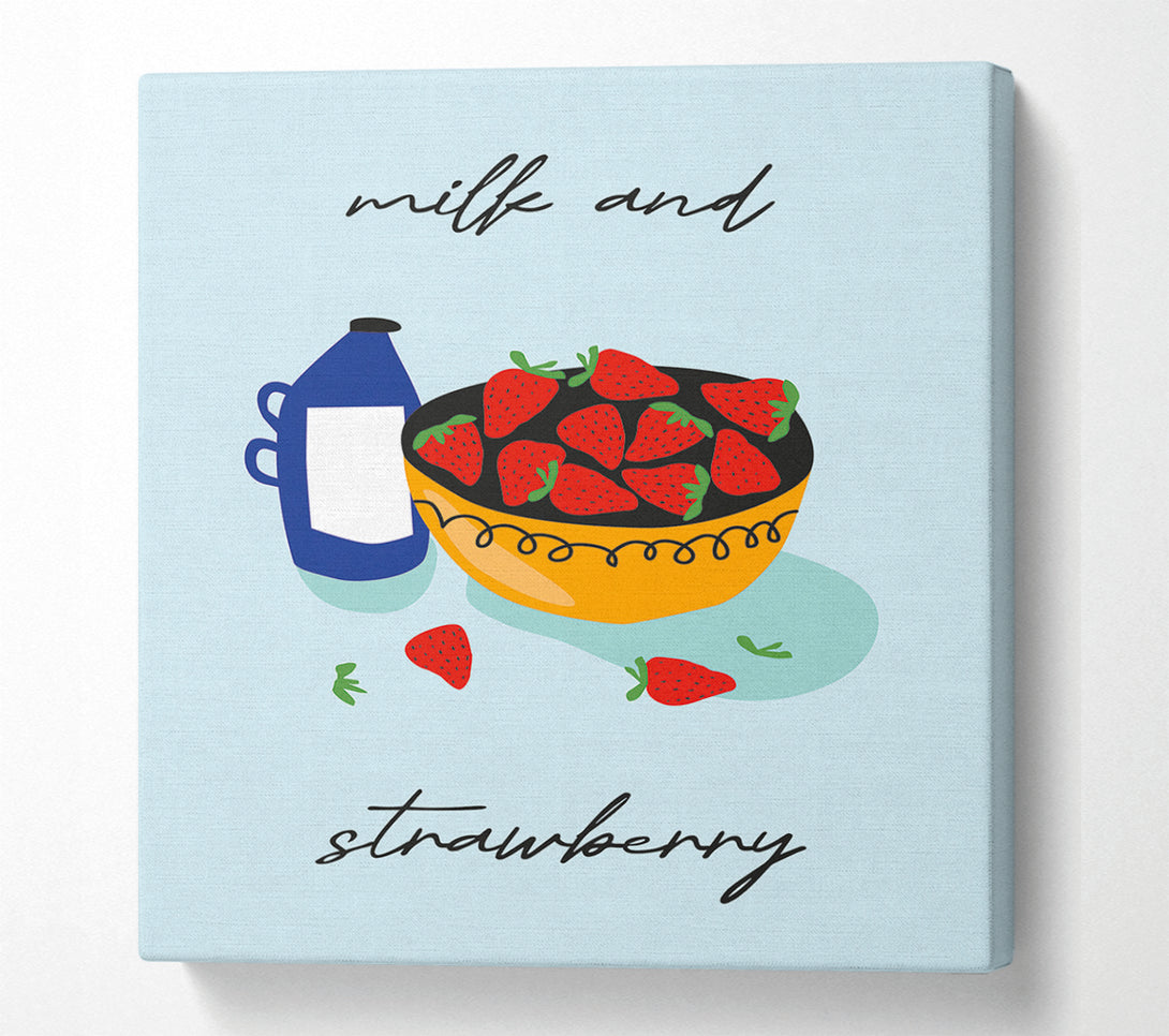  A Canvas Print of Milk And Strawberry Canvas Print