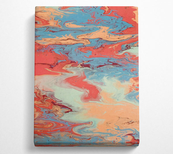  A Canvas Print of Coral And Teal Swirls Canvas Art