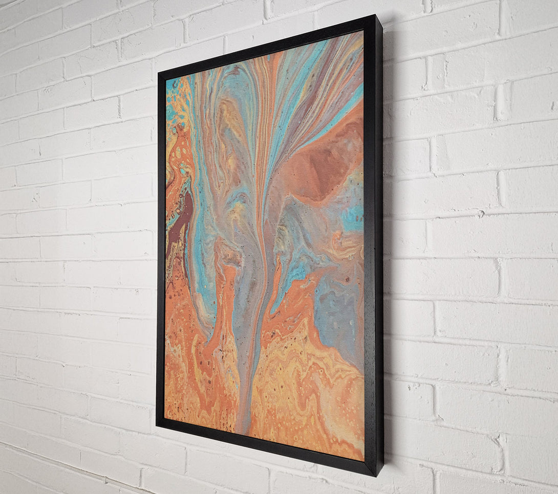  A Canvas Print of Peachy Aqua Swirl Canvas Wall Art