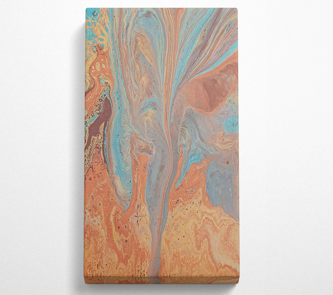  A Canvas Print of Peachy Aqua Swirl Canvas Wall Art