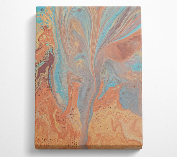  A Canvas Print of Peachy Aqua Swirl Canvas Wall Art