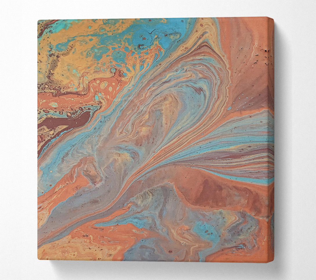  A Canvas Print of Orange Liquid Flow Canvas Art
