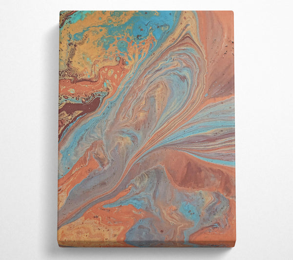  A Canvas Print of Orange Liquid Flow Canvas Art