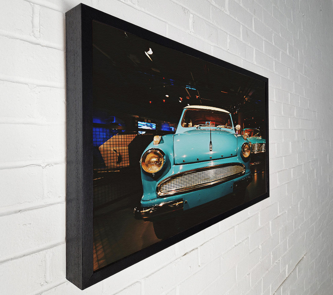  A Canvas Print of Turquoise Classic Car Canvas Print