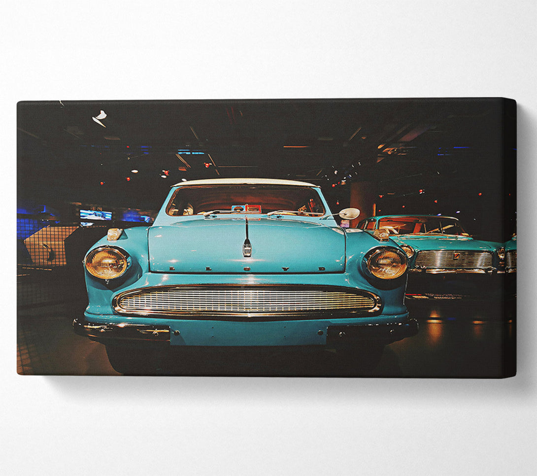  A Canvas Print of Turquoise Classic Car Canvas Print