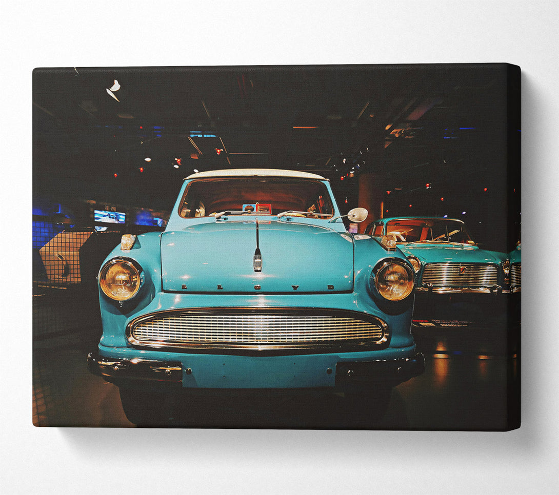  A Canvas Print of Turquoise Classic Car Canvas Print