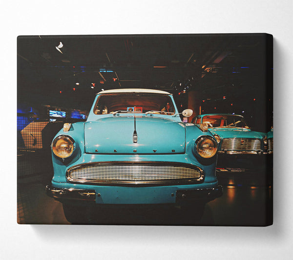  A Canvas Print of Turquoise Classic Car Canvas Print