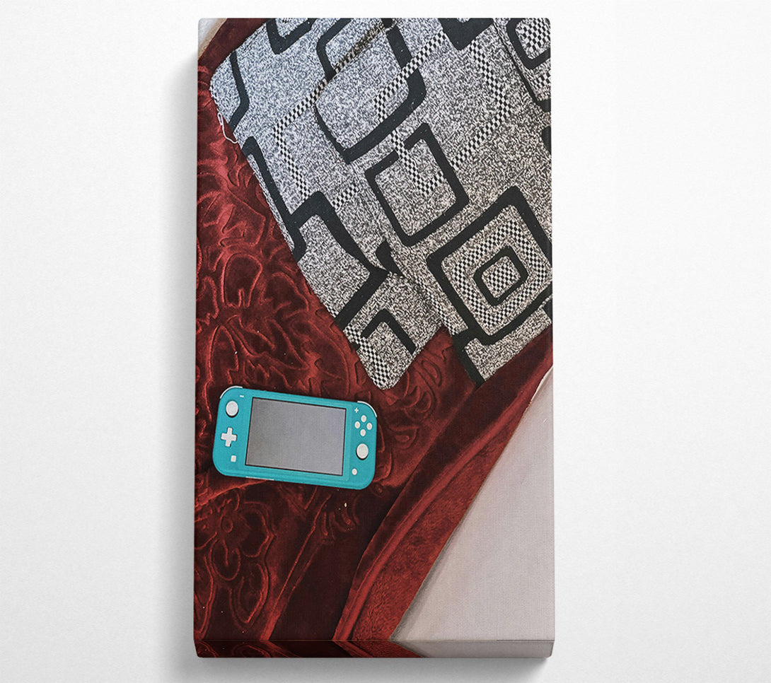  A Canvas Print of Teal Console On Red Canvas Art