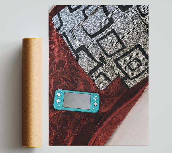 Teal Console On Red Giclee Print