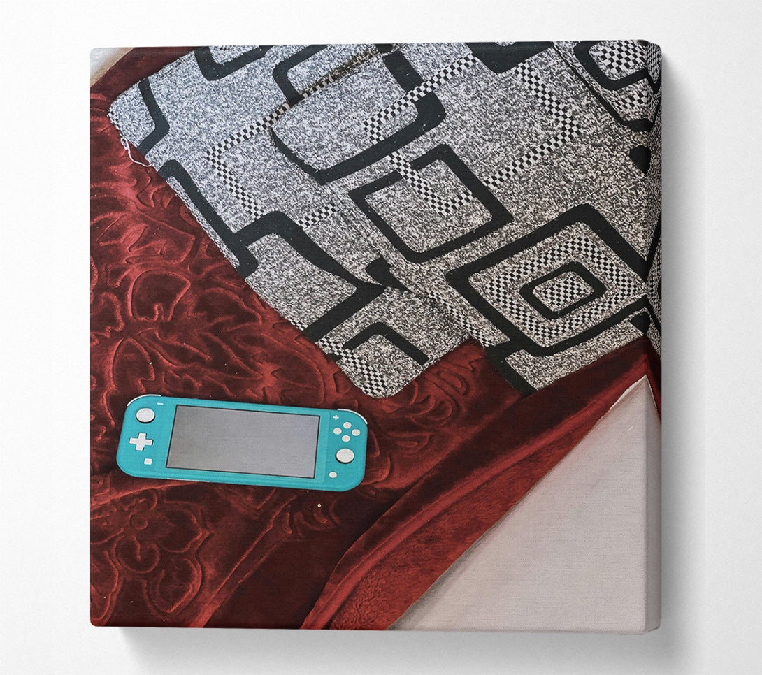  A Canvas Print of Teal Console On Red Canvas Art