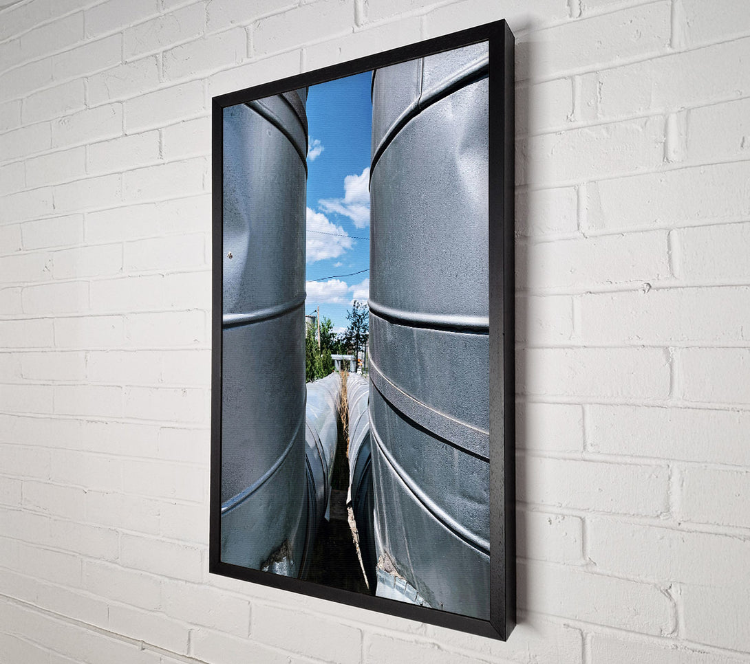 A Canvas Print of Steel Pipes Under Sky Canvas Print