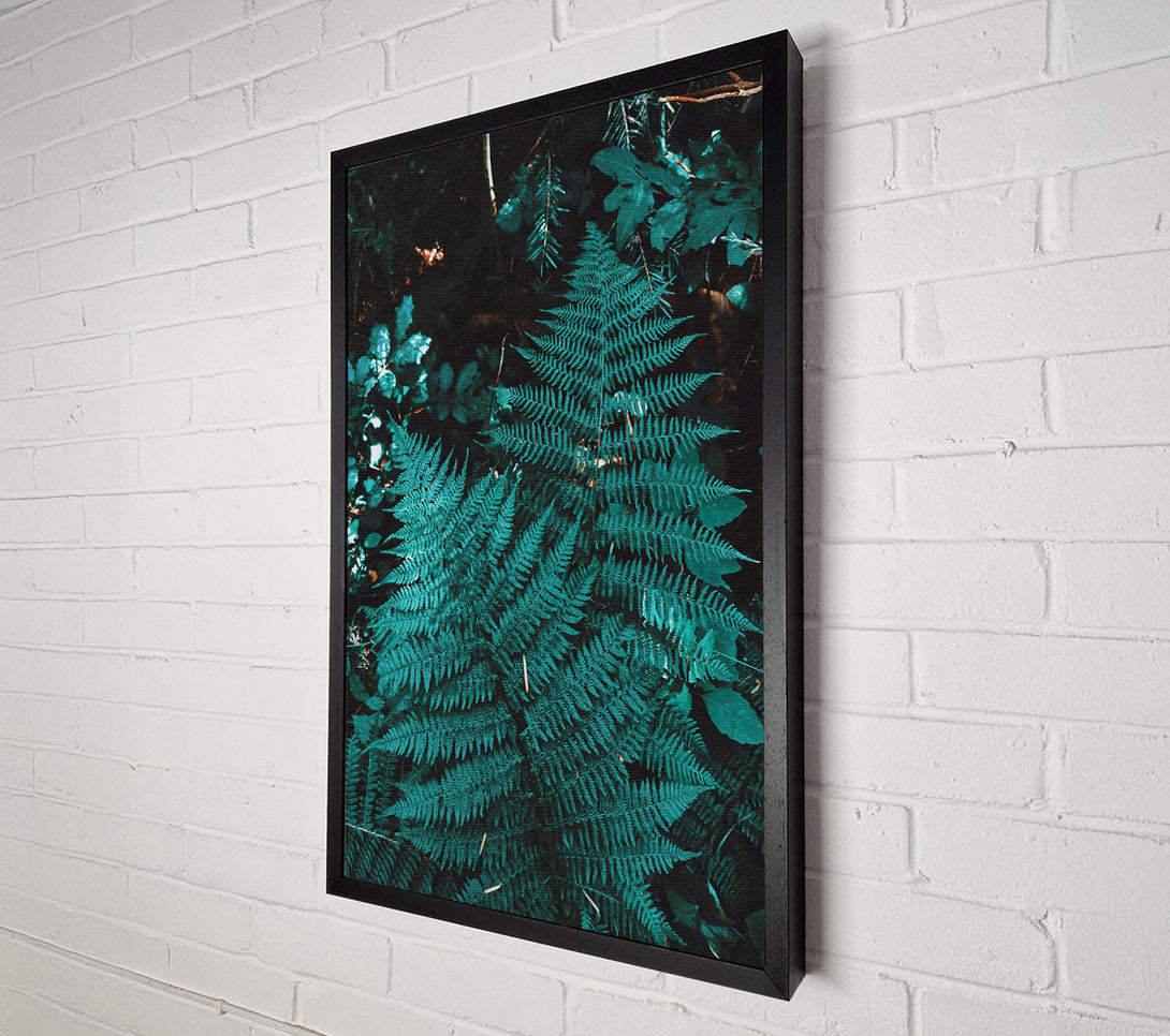  A Canvas Print of Teal Forest Ferns Canvas Wall Art