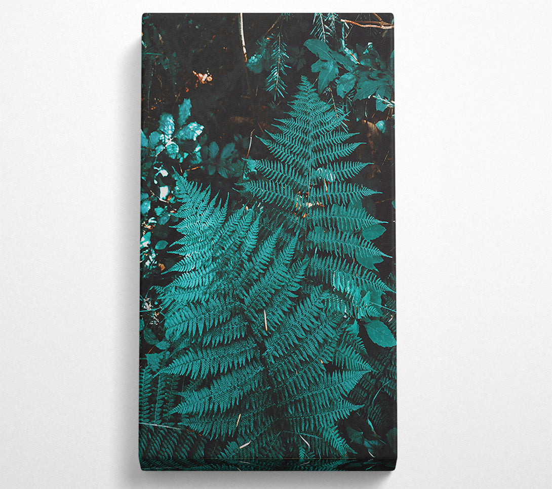  A Canvas Print of Teal Forest Ferns Canvas Wall Art