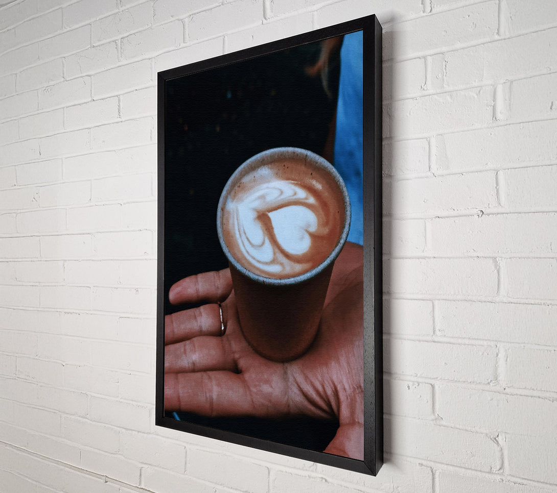  A Canvas Print of Brown Coffee Heart Canvas Art