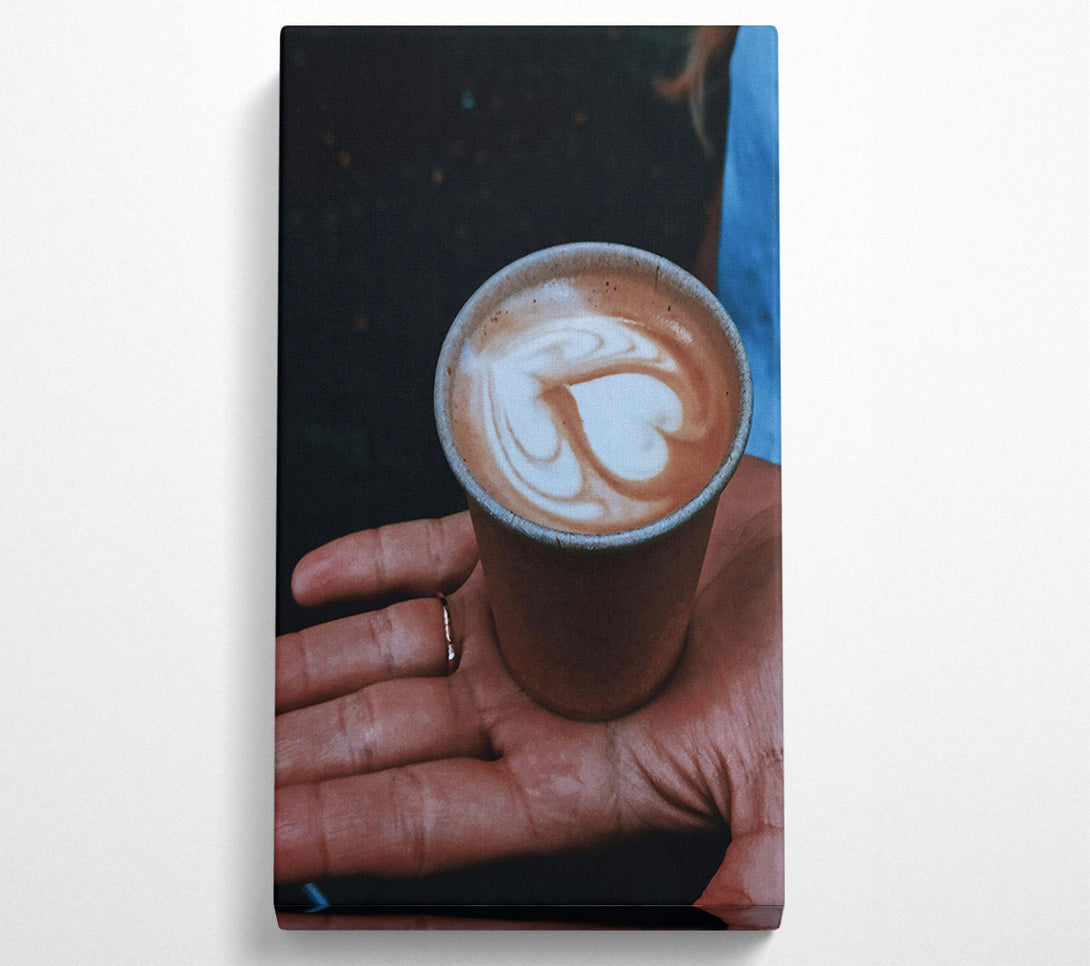  A Canvas Print of Brown Coffee Heart Canvas Art