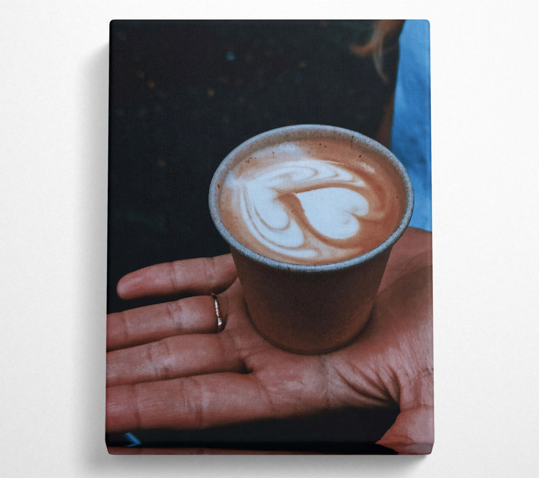  A Canvas Print of Brown Coffee Heart Canvas Art