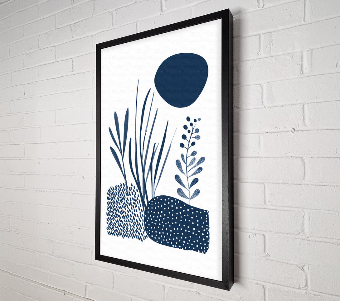  A Canvas Print of Modern Shapes In Blue Canvas Art