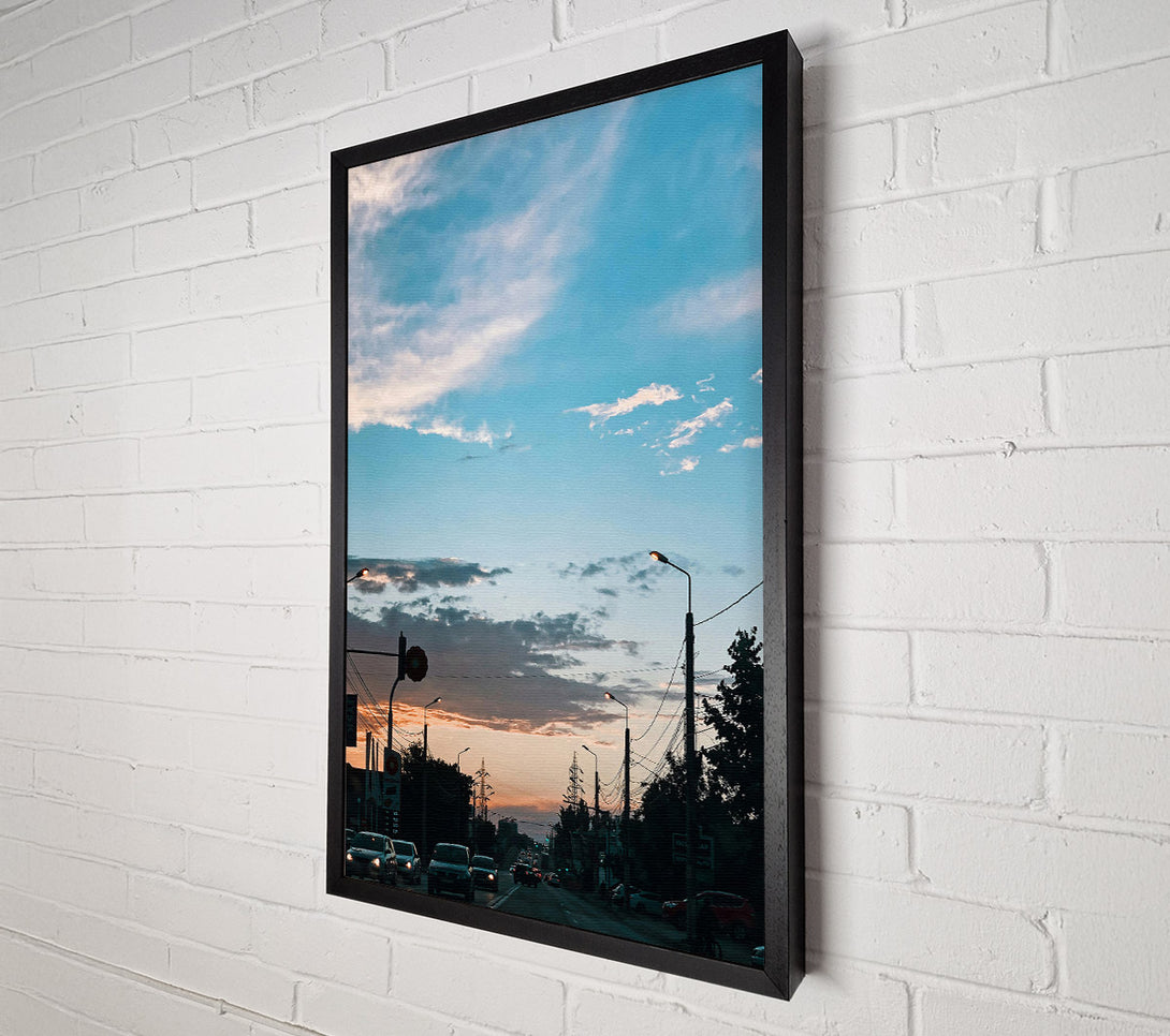  A Canvas Print of Blue Sky Evening Drive Canvas Wall Art
