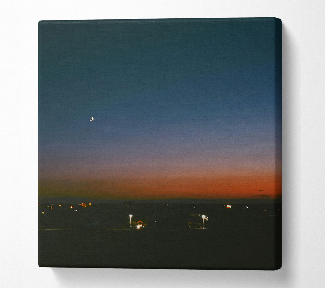  A Canvas Print of Orange Twilight Moon Canvas Print