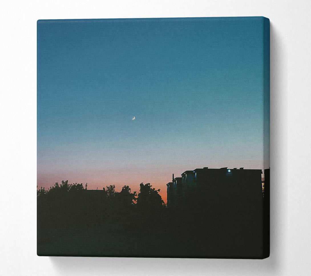  A Canvas Print of Pink And Blue Crescent Canvas Art