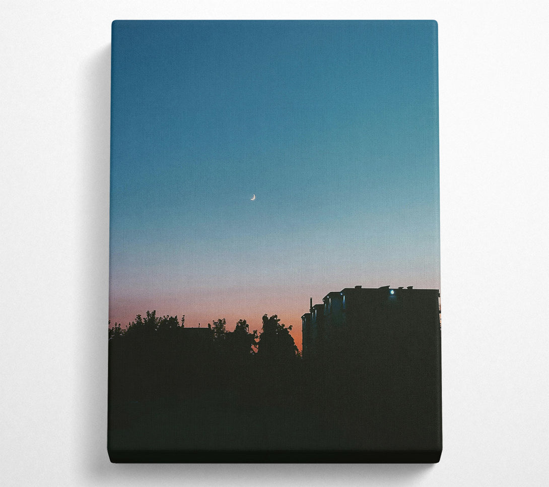  A Canvas Print of Pink And Blue Crescent Canvas Art