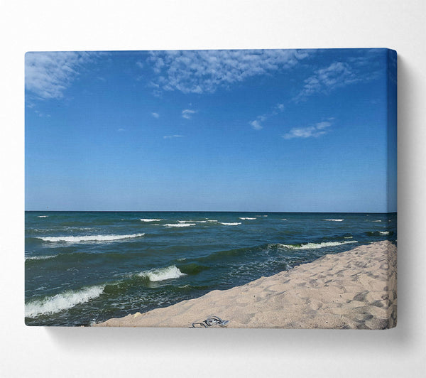  A Canvas Print of Azure Shoreline Waves Canvas Wall Art