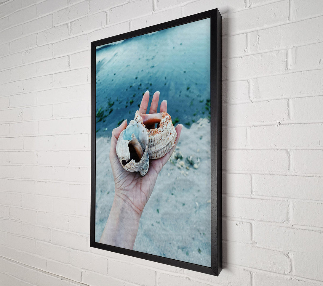  A Canvas Print of Blue Seashells On Sand Canvas Wall Art