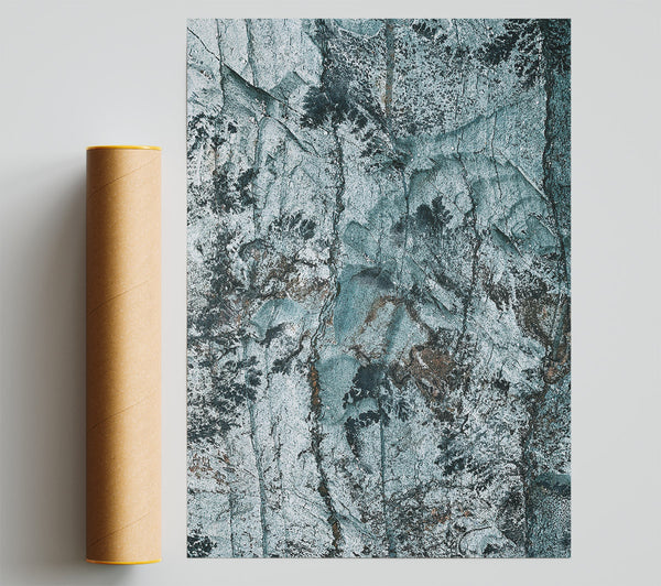 Teal Stone Abstract Poster