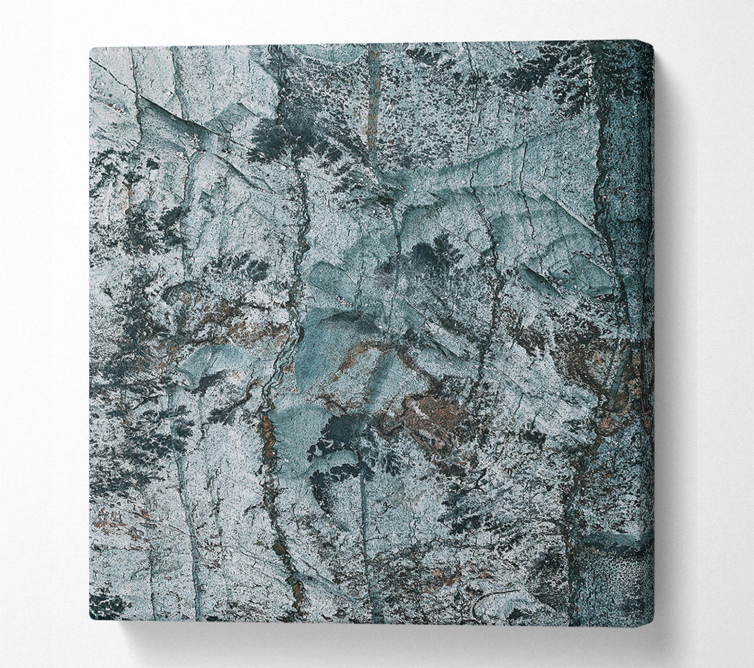  A Canvas Print of Teal Stone Abstract Canvas Art