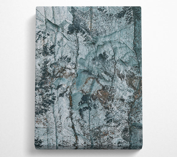  A Canvas Print of Teal Stone Abstract Canvas Art