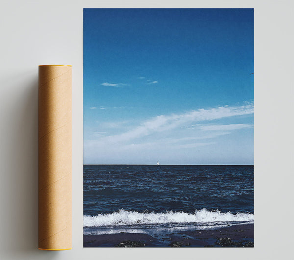 Azure Horizon Sailboat Giclee Print