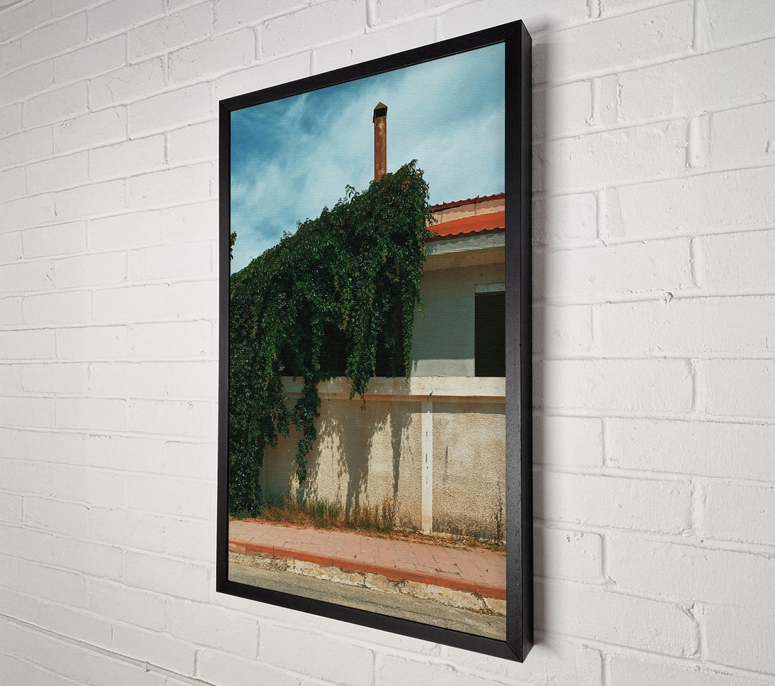  A Canvas Print of Green Wall And Rust Canvas Print