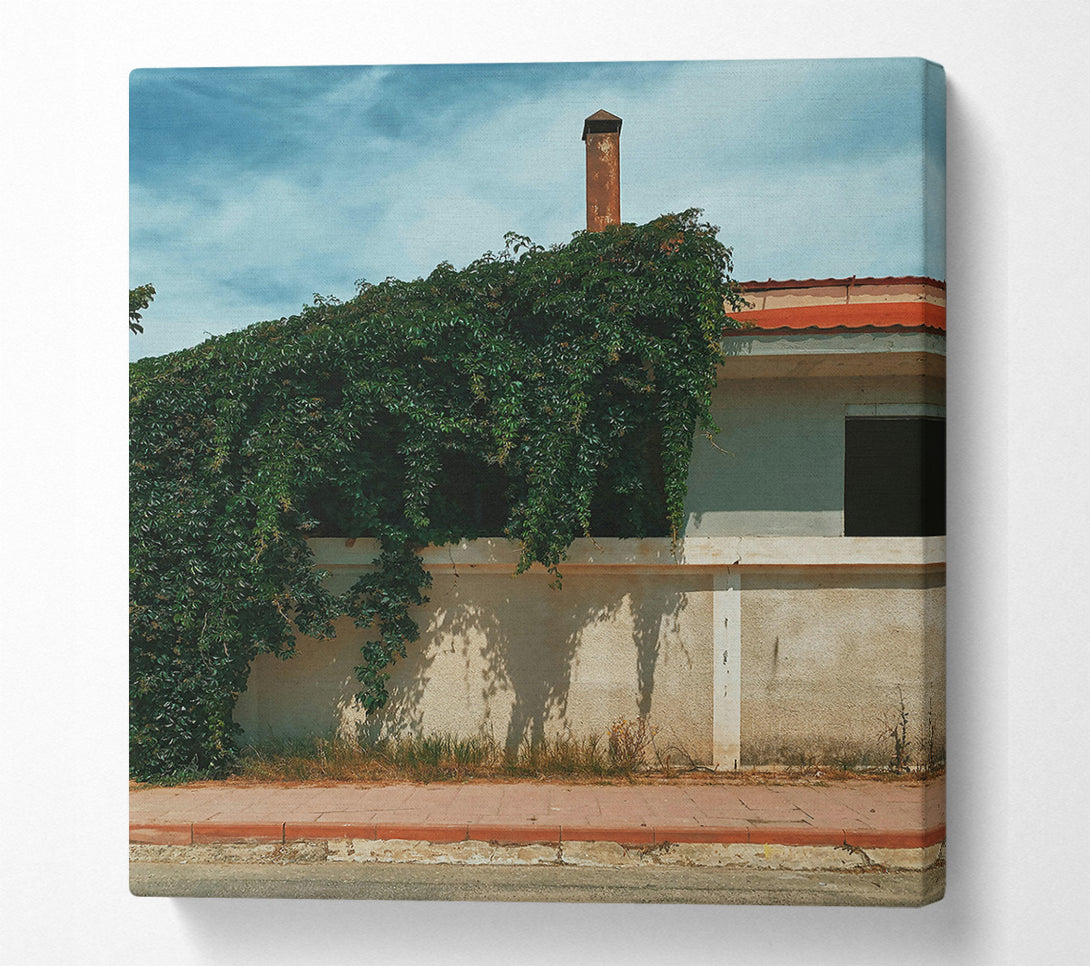  A Canvas Print of Green Wall And Rust Canvas Print