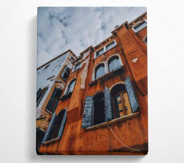  A Canvas Print of Rustic Orange Facade Canvas Wall Art